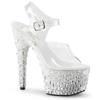 Pleaser - ADORE708MR5 Sandale à bride à la cheville, Pole dance chaussures - Chaussures de pole dance - Blanc Product image